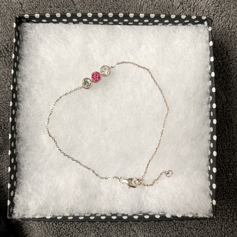 Eve’s Addiction 3 Stone Silver Bezel Set Bracelet